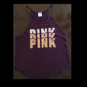 VS Pink Ombre Bling Tank Top L